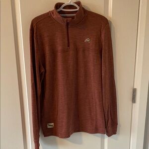 Tracksmith Downeaster Merino Wool Quarter-Zip - Cherry Mahogany, Size M